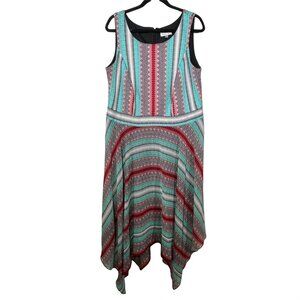 Robbie Bee Dress Womens Maxi Long Stretch Plus Size 16W Sleeveless Pink Blue